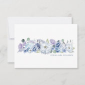 Carte De Remerciements Paris Tour Eiffel Bleu Aquarelle Floraux Mariage (Devant)