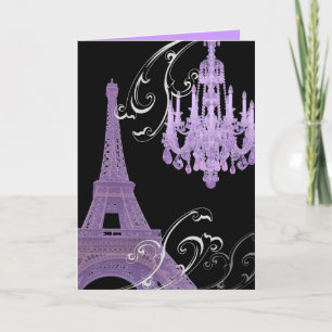 Carte De Remerciements Paris Tour Eiffel Lustre mariage vintage