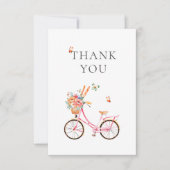 Carte De Remerciements Paris Vélo Rose Aquarelle Favoriser Sac (Devant)