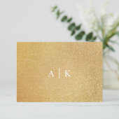 Carte De Remerciements Parkle Gold Parties scintillant Mariage Bride Groo (Debout devant)