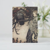 Carte De Remerciements "Parler aux oiseaux" par Arthur Rackham (Debout devant)