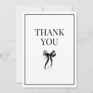 Carte De Remerciements Parlez 30 à moi Noir et Blanc Bow Trente Anniversa