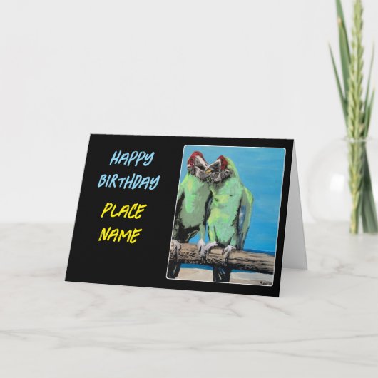 Carte De Remerciements "Parrots de plage" Tableau sur un (Devant)