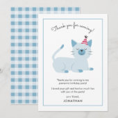 Carte De Remerciements Parti Anniversaire de enfant de chat mignonne (Devant / Derrière)