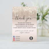 Carte De Remerciements Parties scintillant à goutte de champagne (Debout devant)