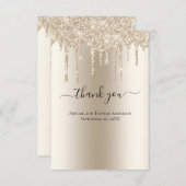 Carte De Remerciements Parties scintillant à goutte de champagne Mariage (Devant / Derrière)