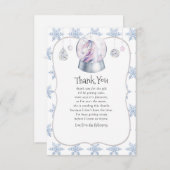 Carte De Remerciements Parties scintillant aquarelle Baby shower de Noël (Devant / Derrière)