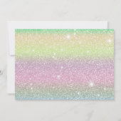 Carte De Remerciements Parties scintillant arc-en-ciel licorne magique (Dos)