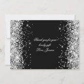 Carte De Remerciements Parties scintillant argentée (Dos)