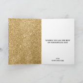 Carte De Remerciements Parties scintillant blanche et or 40 Quarante ans (Intérieur)