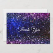 Carte De Remerciements Parties scintillant chic bleu violet (Devant)