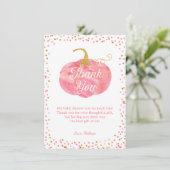 Carte De Remerciements Parties scintillant Citrouille d'aquarelle Baby sh (Debout devant)
