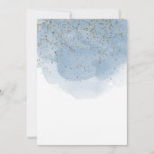 Carte De Remerciements Parties scintillant d'aquarelle bleu Croix d'or Ba (Dos)