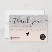 Carte De Remerciements Parties scintillant d'argent moderne ordre de brou (Devant)