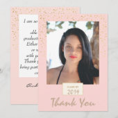 Carte De Remerciements Parties scintillant de la Pêche et de l'or  photo  (Devant / Derrière)