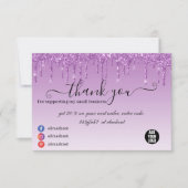 Carte De Remerciements Parties scintillant de séchage d'affaires violet d (Devant)