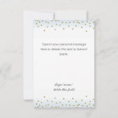 Carte De Remerciements Parties scintillant d'or bleu clair Baby shower ga (Dos)