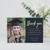 Carte De Remerciements Parties scintillant d'or moderne Diplôme photo per (Debout devant)