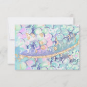 Carte De Remerciements Parties scintillant d'or Queue de sirène sous la m (Dos)