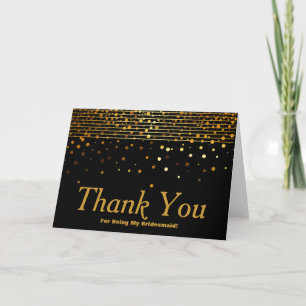 Carte De Remerciements Parties scintillant D'Or Stripes Pour Être Mon Épo
