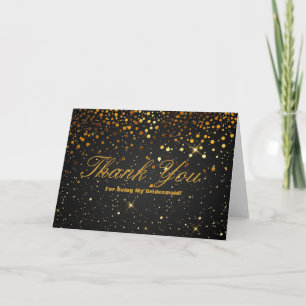 Carte De Remerciements Parties scintillant D'Or Stripes Pour Être Mon Épo