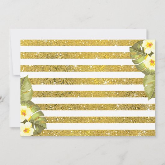 Carte De Remerciements Parties scintillant d'or vert tropical ananas Anni (Dos)