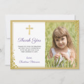 Carte De Remerciements Parties scintillant d'or violet lavande première s (Devant)