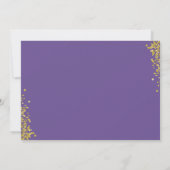 Carte De Remerciements Parties scintillant d'or violet lavande première s (Dos)