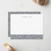 Carte de remerciements Parties scintillant en arge (Devant/Arrière en situation)