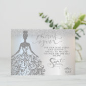 Carte De Remerciements Parties scintillant en argent Bokeh Ombre, robe Do (Debout devant)