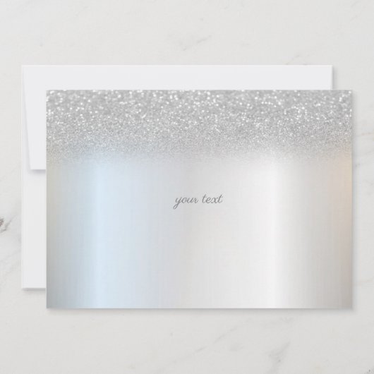 Carte De Remerciements Parties scintillant en argent Bokeh Ombre, robe Do (Dos)