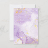 Carte De Remerciements Parties scintillant en marbre d'or violet (Dos)