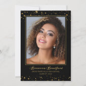 Carte De Remerciements Parties scintillant moderne Black Gold 2 Diplôme p (Dos)