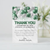 Carte De Remerciements Parties scintillant moderne en ballons d'argent ve (Debout devant)