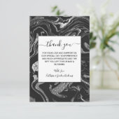 Carte De Remerciements Parties scintillant moderne en gris noir (Debout devant)