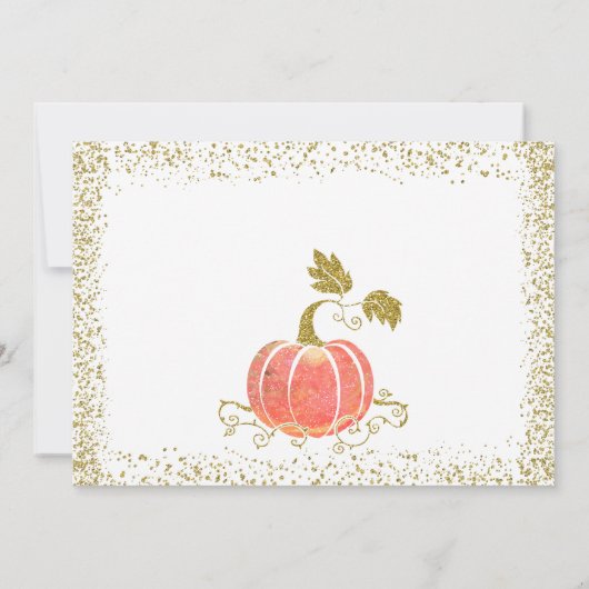 Carte De Remerciements Parties scintillant or Citrouille d'aquarelle Merc (Dos)