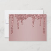 Carte De Remerciements Parties scintillant rose à goutte d'or Monogramme (Dos)
