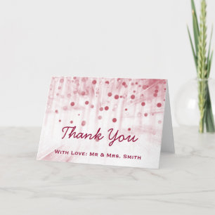 Carte De Remerciements Parties scintillant rose Confetti Étincelle Points