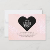 Carte De Remerciements Parties scintillant rose Geo Heart Logo Client Mer (Dos)