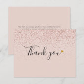 Carte De Remerciements Parties scintillant rose Gold (Devant / Derrière)