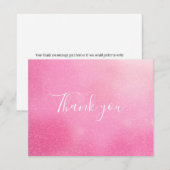 Carte De Remerciements Parties scintillant rose Shimmer (Devant / Derrière)