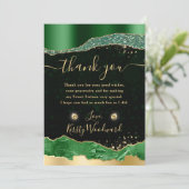Carte De Remerciements Parties scintillant verte et or Larmes glamées dou (Debout devant)