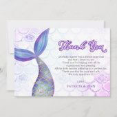 Carte De Remerciements Parties scintillant violet Baby shower de la queue (Devant)