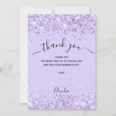 Carte de remerciements parties scintillant violett (Devant)