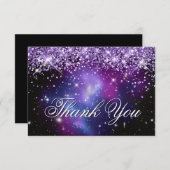 Carte De Remerciements Parties scintillant violette brune violet violet p (Devant / Derrière)