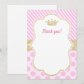 Carte De Remerciements Parties scintillantes roses d'or de notes de (Devant / Derrière)