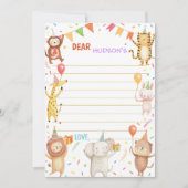 Carte De Remerciements Party Animals Time Capsule Note Message Card (Devant)