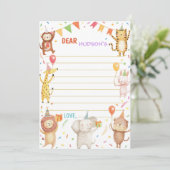 Carte De Remerciements Party Animals Time Capsule Note Message Card (Debout devant)