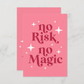 Carte De Remerciements Pas de risque, pas de magie rose (Devant / Derrière)