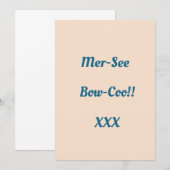 Carte De Remerciements Pas d'orthographe réelle ! (Devant / Derrière)